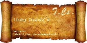 Tichy Csanád névjegykártya